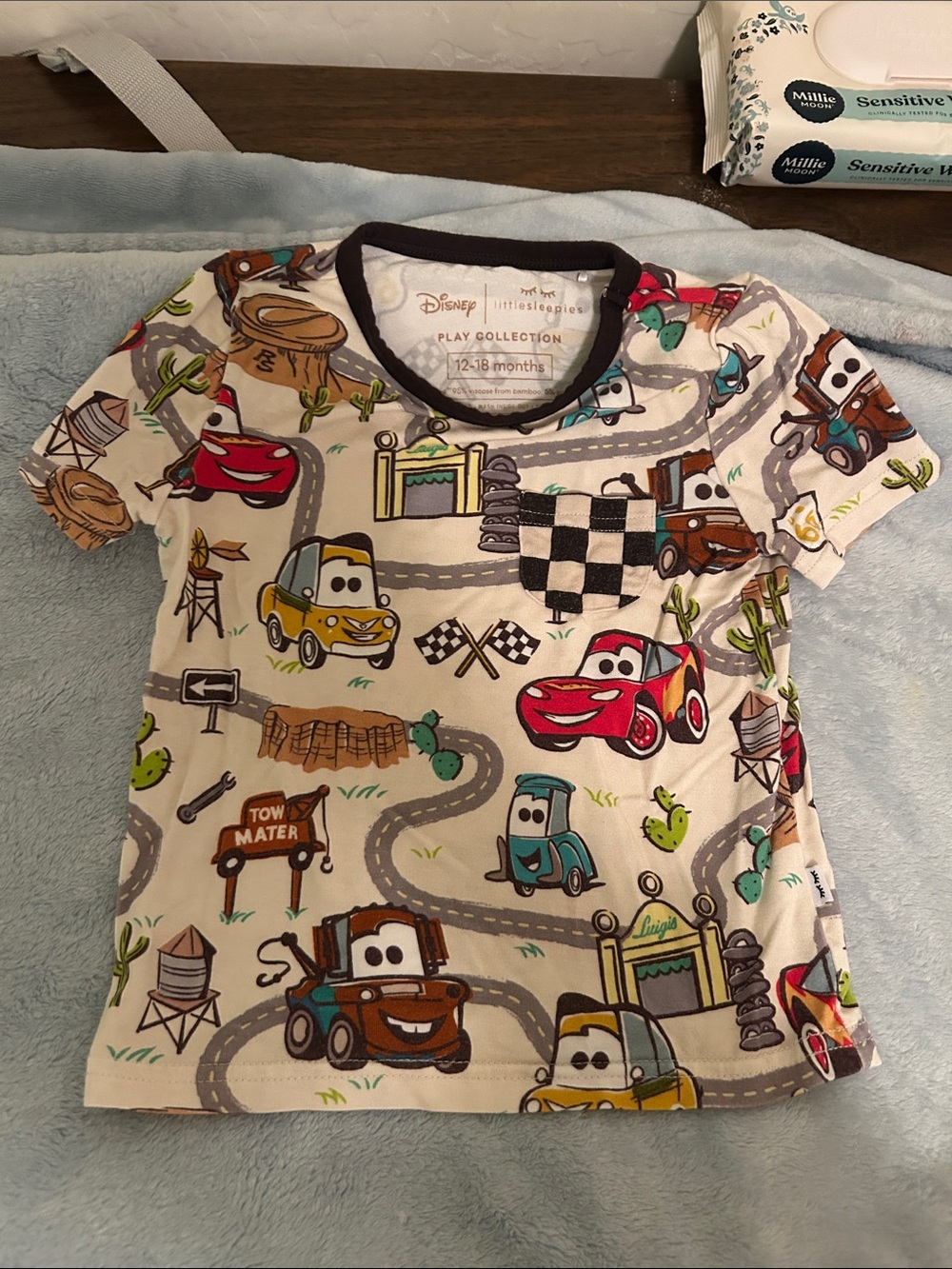 Little Sleepies Play collection Disney Toddler Cars Print Tee